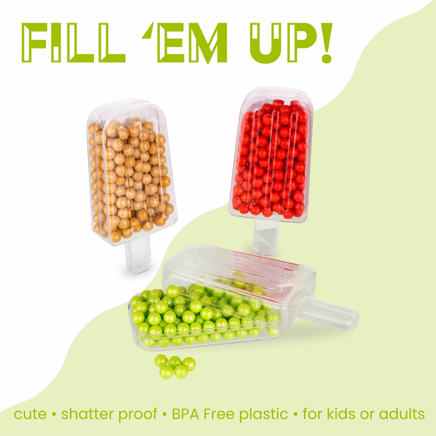 Ices Shaped Acrylic Candy Boxes 12 Pack 4.25"X2"X1"